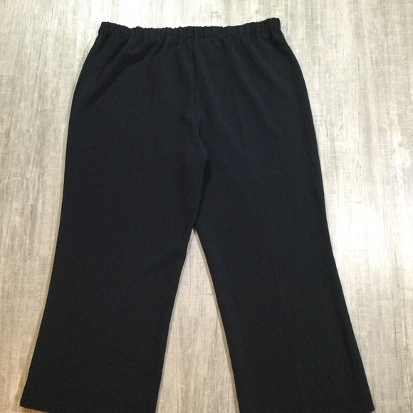 Max Mara Plus Size Marina Rinaldi Womens Sz 20 Elastic Waist Career Pants Black - Picture 4 of 9